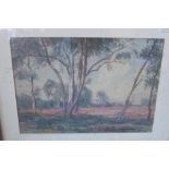 Sidney Dennant Moss, (1884-1946), watercolour, woodland scene, signed, 25 x 36cm