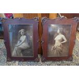 A. Asti (Early 20th century), two Art Nouveau photographs of semi-nude ladies, bear blind stamps,