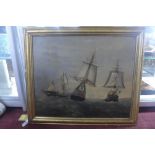 J.Burrows (Late 19th/early 20th century British School), a maritime study, oil on board, signed