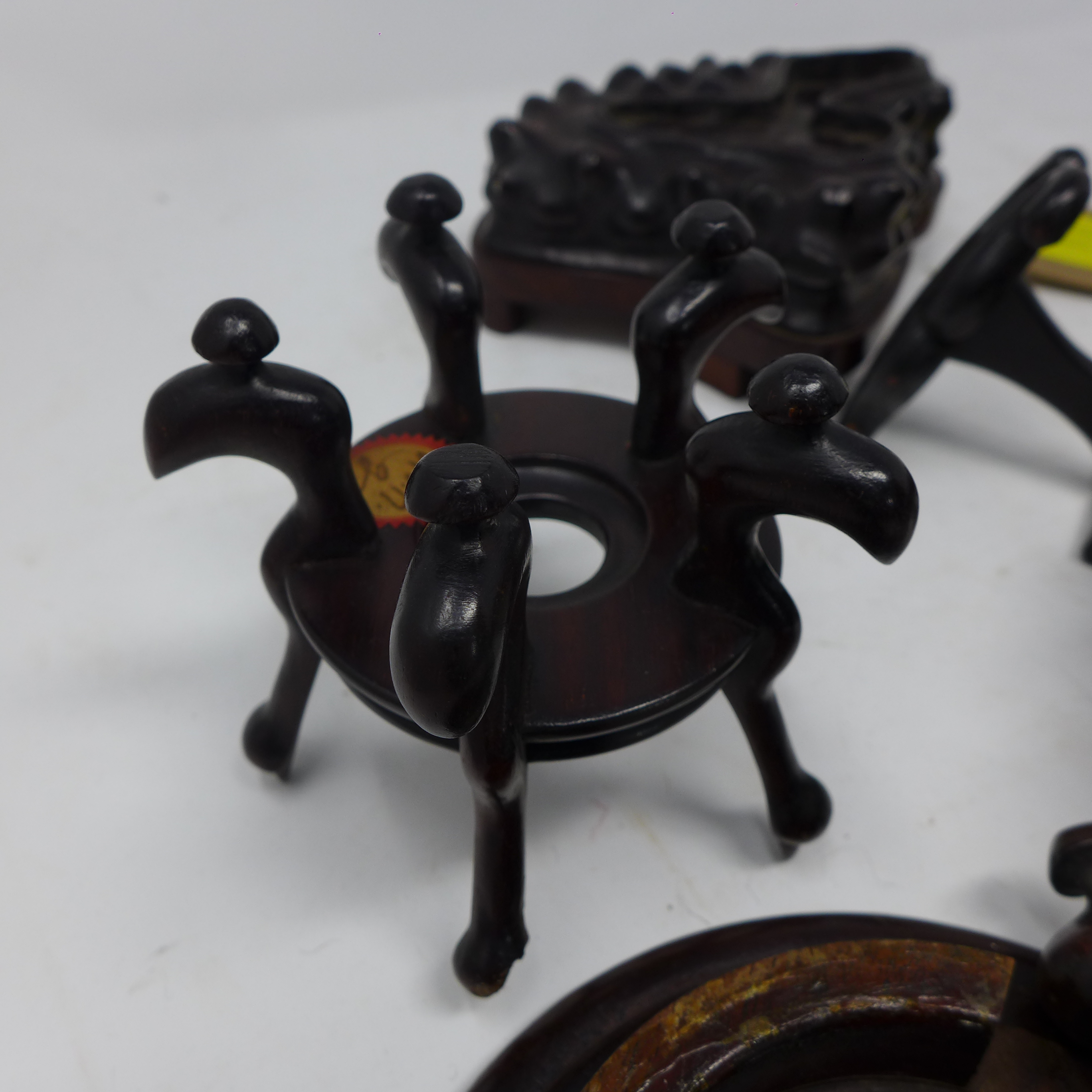 A collection of Chinese hardwood stands - Image 12 of 15