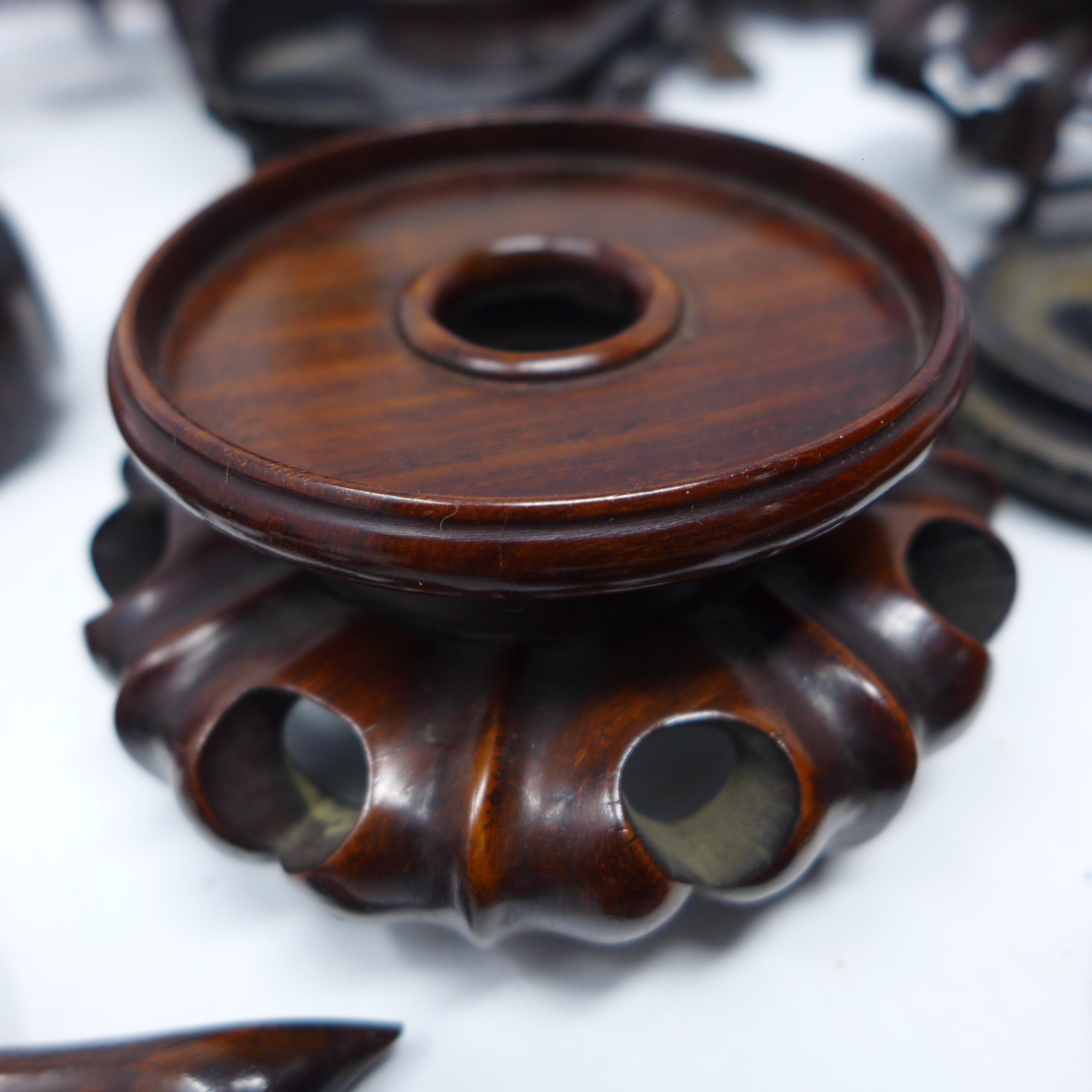 A collection of Chinese hardwood stands - Image 15 of 15