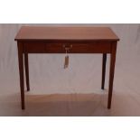 A Georgian mahogany side table, with single drawer, raised on tapered legs, H.73 W.91 D.46cm