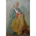 Kurovska (20th century Russian School), portrait of a seated gentleman, oil on canvas, signed