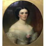 19th century school, portrait of a lady, oil on canvas, signed 'S West' and dated '65 lower right,