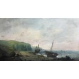 19th century British School, a maritime scene, oil on canvas, H.46cm W.82cm