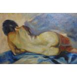 Karoly Patko (Hungarian, 1895-1941), 'Nude', oil on board, signed lower left and dated 1921, H. 18cm