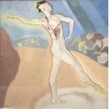 John Copley (British, 1875–1950), 'A Dancer', mixed media, signed lower right, R.S.A. labels to