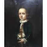 19th century British School, portrait of a boy, oil on copper, H.23cm W.17.5cm