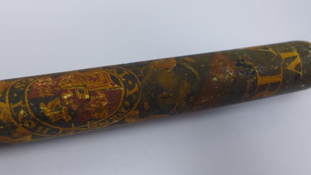 A William IV Acton police truncheon, painted with the Royal Coat of Arms and fleur de lis, H.46cm - Image 3 of 5