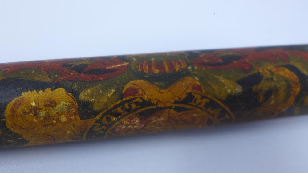 A William IV Acton police truncheon, painted with the Royal Coat of Arms and fleur de lis, H.46cm - Image 5 of 5