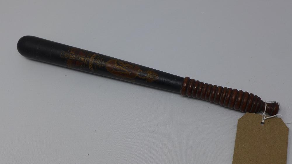 A Scottish Leith Police Superintendents baton, with Leith Police crest, H.36cm