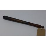A Scottish Leith Police Superintendents baton, with Leith Police crest, H.36cm