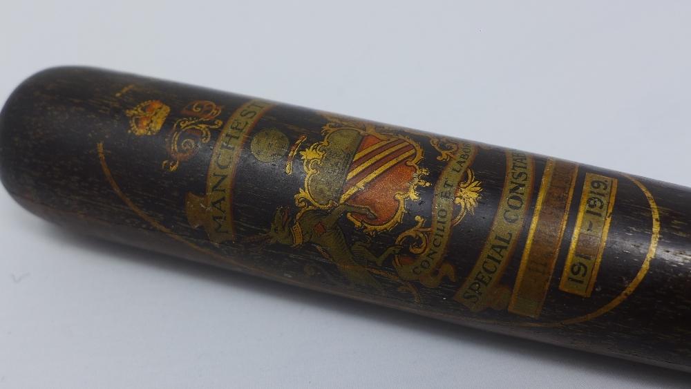 A Manchester Special Constable truncheon (H. Warting, 1914-1919), with Coat of Arms of Manchester - Image 2 of 2