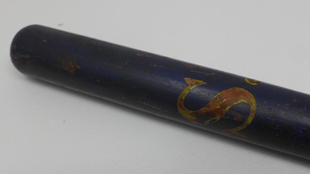 A Special Constable truncheon (possibly Sussex Constabulary), blue painted and bearing S.C., - Image 2 of 2