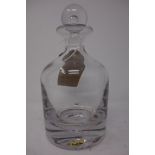 A Kosta Boda crystal decanter, with sticker and signed to base, H.24cm