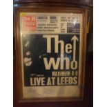 'The Who' Framed New Musical Express Live advertisement, limited edition 1251/1300