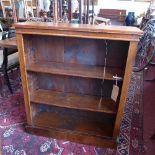 A Victorian walnut open bookcase, raised on stepped base, H.107 W.87 D.27cm