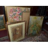A collection of 20th century prints and watercolours, to include a signed Impressionist study of