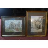 Glyn Martin (British, 20th Century), a set of two framed coloured prints of Exeter scenes, signed