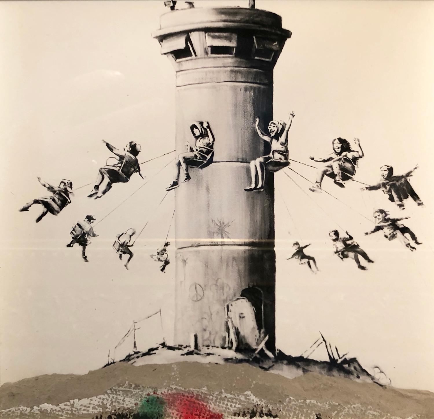 Banksy (British, b.1974), Walled Off Box Set, 2017, Giclee print with concrete piece of wall,