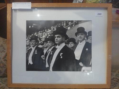 A photographic print of 'Stewards at National Horse Show, Madison Square Gardens, 1960', signed in