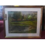 Early 20th century Dutch School, a landscape study, pastel, signed lower right 'Wim He', H.48cm W.