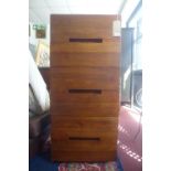 A contemporary Danish style tall teak chest of six drawers, H.123cm W.85cm