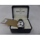 A Breitling Emergency stainless steel wristwatch, white dial with Arabic numerals, two digital