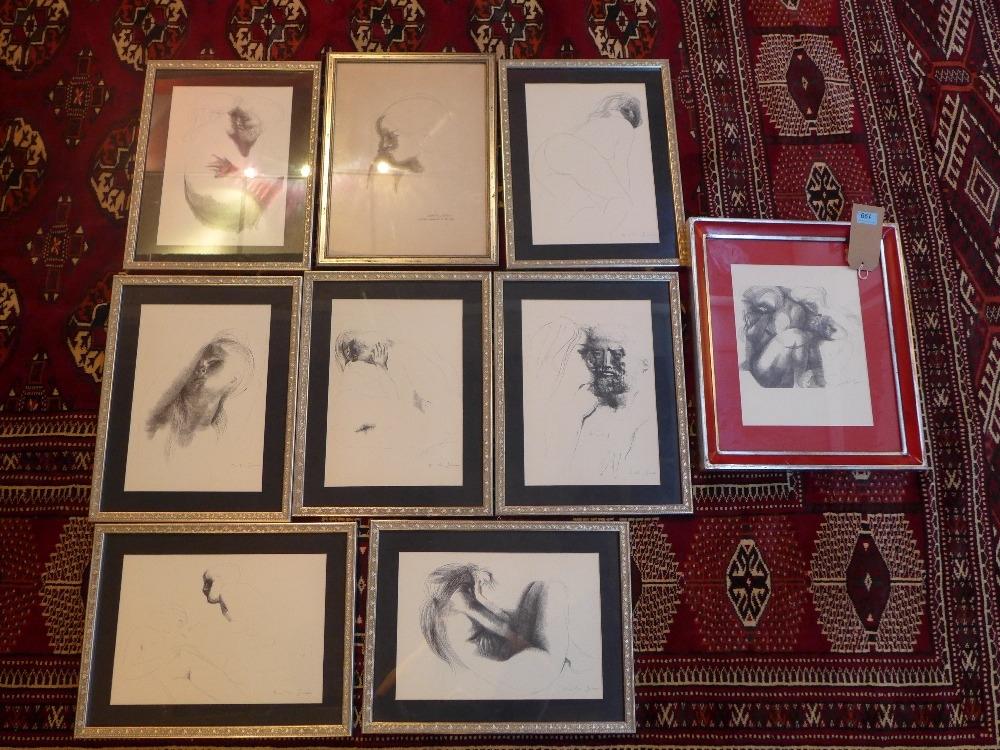 Emilio Greco, nine prints, all signed in pencil