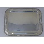 A Mexican silver tray with reeded border, stamped 900, 31oz