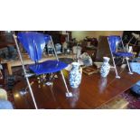 A pair of blue Sit & Move, Enrico Cioncada, Sitland chairs