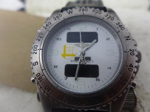 A Breitling Emergency stainless steel wristwatch, white dial with Arabic numerals, two digital - Bild 2 aus 5