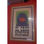 A vintage framed film poster for, 'El Caso Morgan', H.80cm W.55cm
