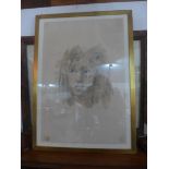 Leonor Fini (Argentian, 1907-1996) , portrait of a girl, lithograph, signed lower right in pencil,