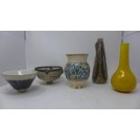 A collection of five studio pottery vases (5)