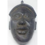 A large bronze Benin head