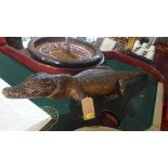 A Victorian taxidermy study of a caiman crocodile, Length.142cm