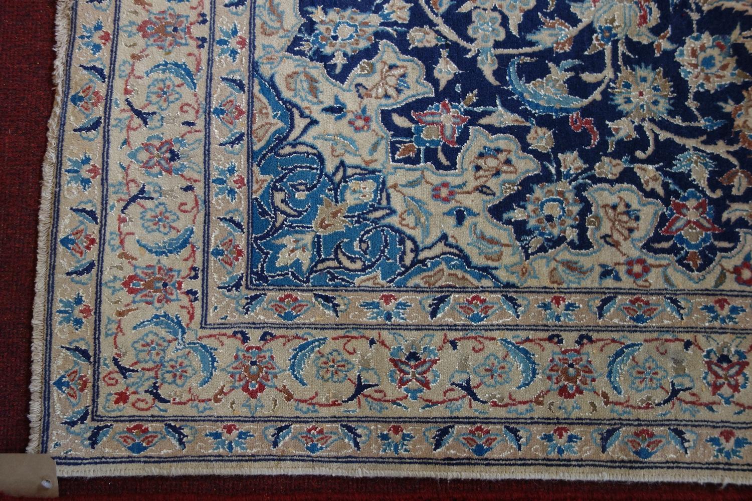 An extremely fine Central Persian part silk Nain rug, 212cm X 127cm. Central pendent medallion - Image 3 of 3