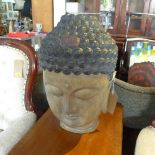 A large cast resin bust of Buddha, H.60cm