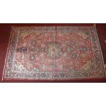 A North West Persian Sarouk Mahar rug, 215cm x 130cm, central pole medallion with repeating petal