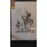 A Picasso print of Don Quixote, glazed and framed, H.60cm W.43cm