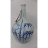 A Korean bulbous form blue and white vase, H.37cm