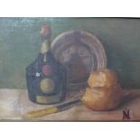 Early 20th century Continental School, a still life study, oil on canvas, monogrammed lower right,