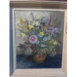 Early 20th century Continental School, still life of flowers, oil on canvas, signed lower right R.