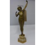 A Paul Philippe (French 1870-1930) Art Deco gilt bronze nude figure,