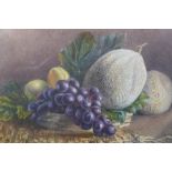 Late 19th century Continental School, a still life of fruit, waterccolour, monogrammed and dated