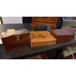 A set of three boxes, to include a 19th Century walnut and brass box by Howell. James & Co, a 19th