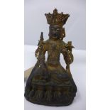 A Chinese bronze Buddha, H.30cm