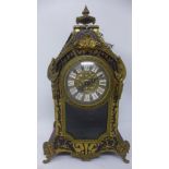 A late 19th / early century French eight day boulle style bracket clock, the elegant case with