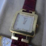 An 18ct gold Tissot Orinda ladies wristwatch, reference T71.3.309.26, quartz movement, square gilt
